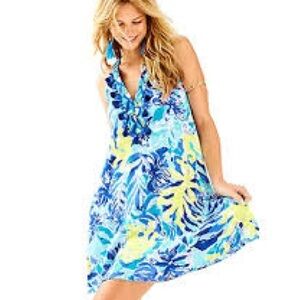 Lilly Pulitzer Vibrant Blue and Yellow Floral Dress
